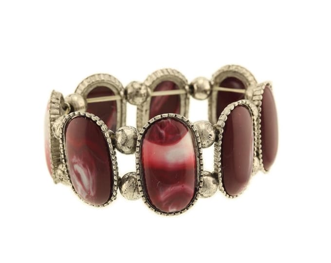 Behave - elastische armband paarse vintage look - klassiek cadeau