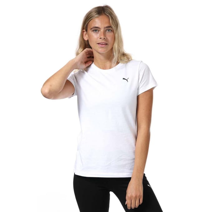 Puma Dames/Dames Klein Logo Katoenen T-Shirt (Wit)
