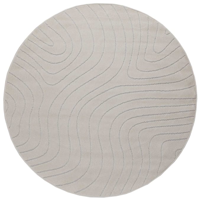 vidaXL - Binnen- - en - buitenkleed - PALMERAS - Crème - Ø - 200 - CM - Polyester