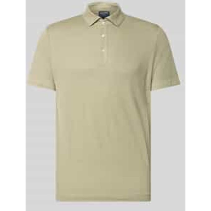 regular fit poloshirt van mix van linnen en elastaan