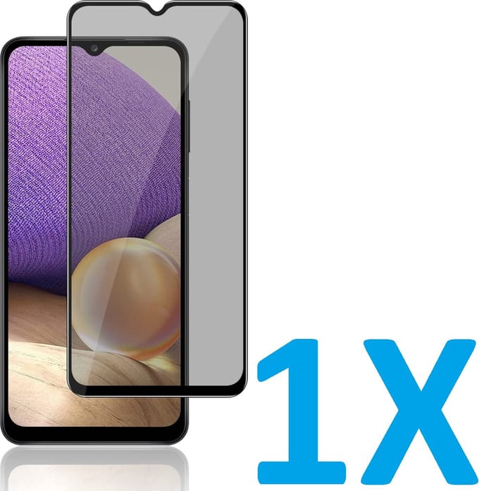 Screenprotector Glas - Privacy Tempered Glass Screen Protector Anti-Spy Geschikt voor: Samsung Galaxy A32 4G - 1x