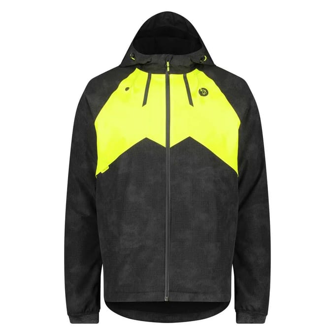 AGU Commuter - Winterregenjas - Heren - Fietsjas - Waterdicht 10.000 mm - Hi-vis Neon - Reflecterend - Verstelbare capuchon - Zwart - L
