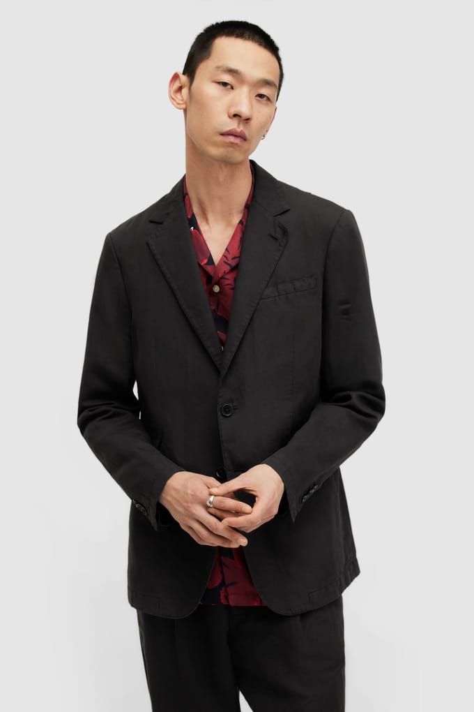 AllSaints Sainte Blazer Liquorice Black Größe: 34 | Blazer Outlet | Herren | Schwarz