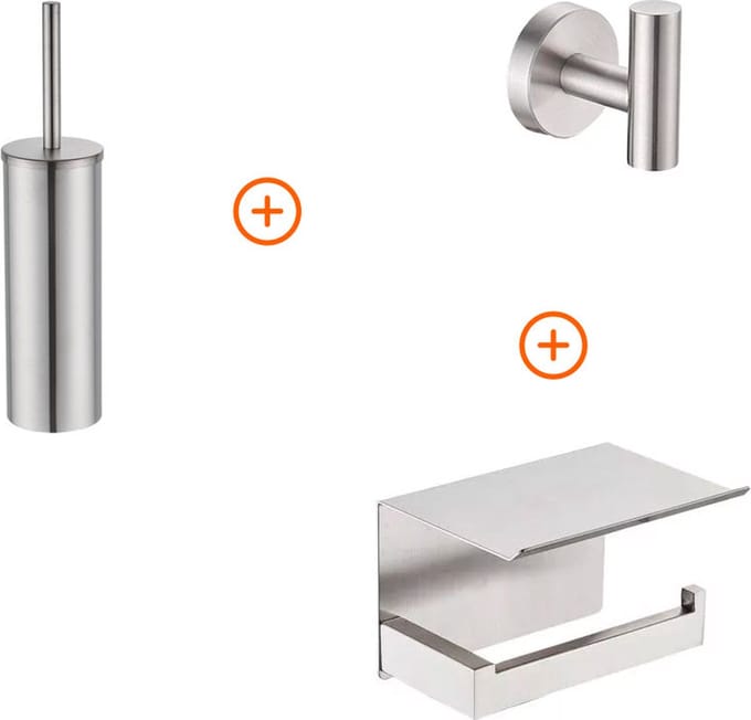 Toilet accessoires set Rvs exclusief