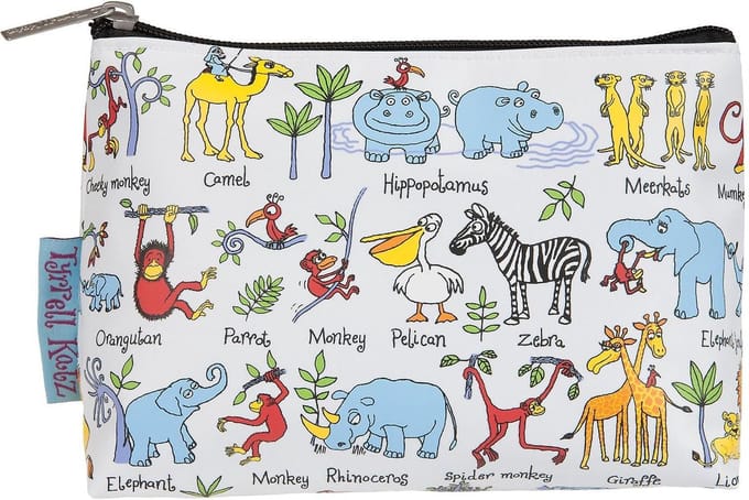 Jungle dieren - klein kinder toilettasje 18 x 14 cm - Tyrrell Katz