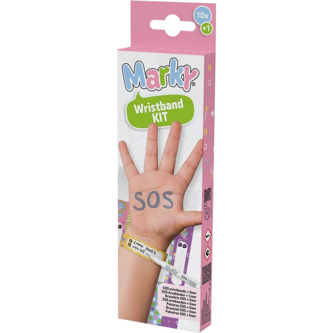 COLOP MARKY Veiligheidsarmbanden – Set van 10 met Permanente Marker
