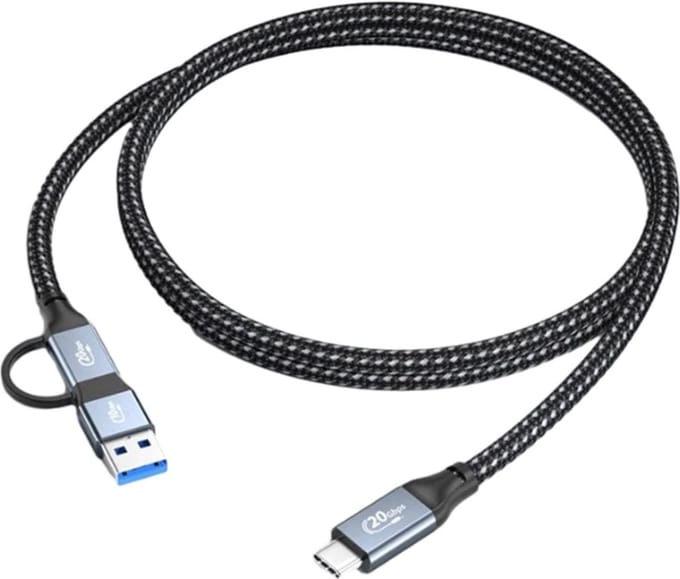 DrPhone ChargeLine – Oplaad En Datakabel – Nylon Gevlochten – Vermogen Tot 100W – 20Gbps Dataoverdracht – Type-C & USB 3.0 – 1 Meter