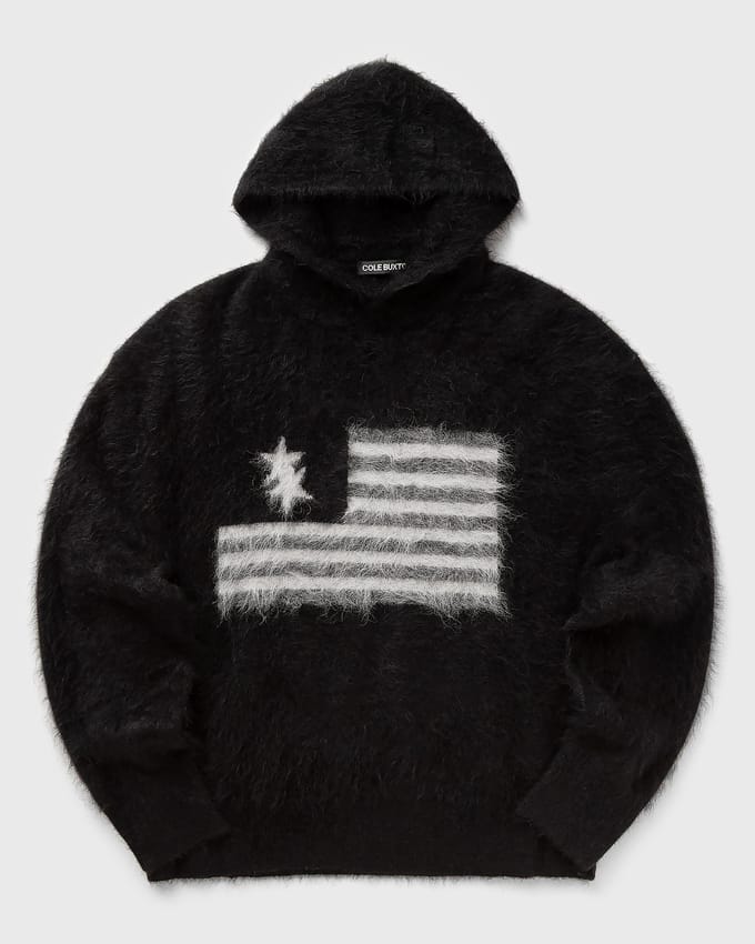 TWO STAR FLAG KNIT HOODIE