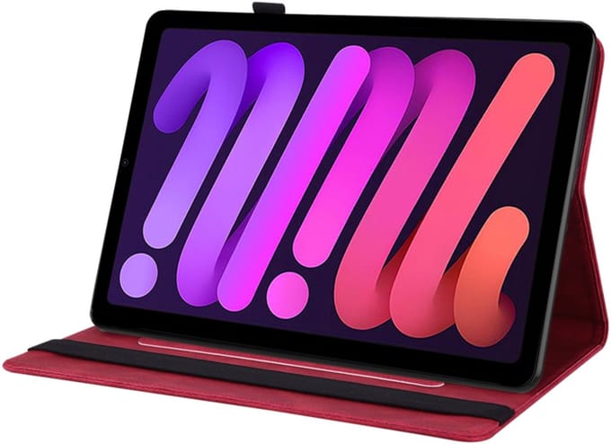 Vlinder - Bescherm-Etui Map geschikt voor iPad Mini 6 - Mini 7 - Rood