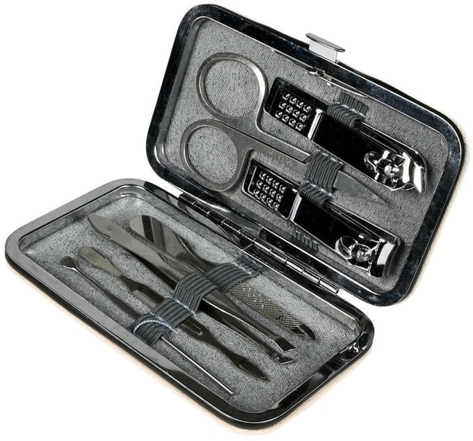 Benson Care Manicureset - 7-delig - wit - incl. etui - RVS - nagel verzorging