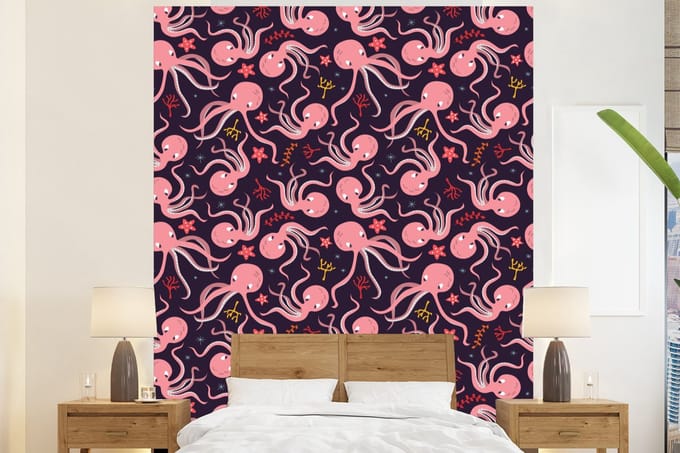 Behang - Fotobehang Octopus - Baby - Design - Breedte 180 cm x hoogte 220 cm