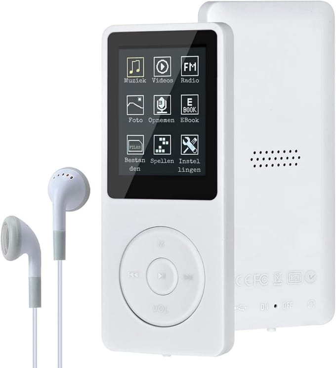 SNJY® MP3 Speler Bluetooth - MP4 Speler - Muziek Speler - 8 GB - Uitbreidbaar - Wit