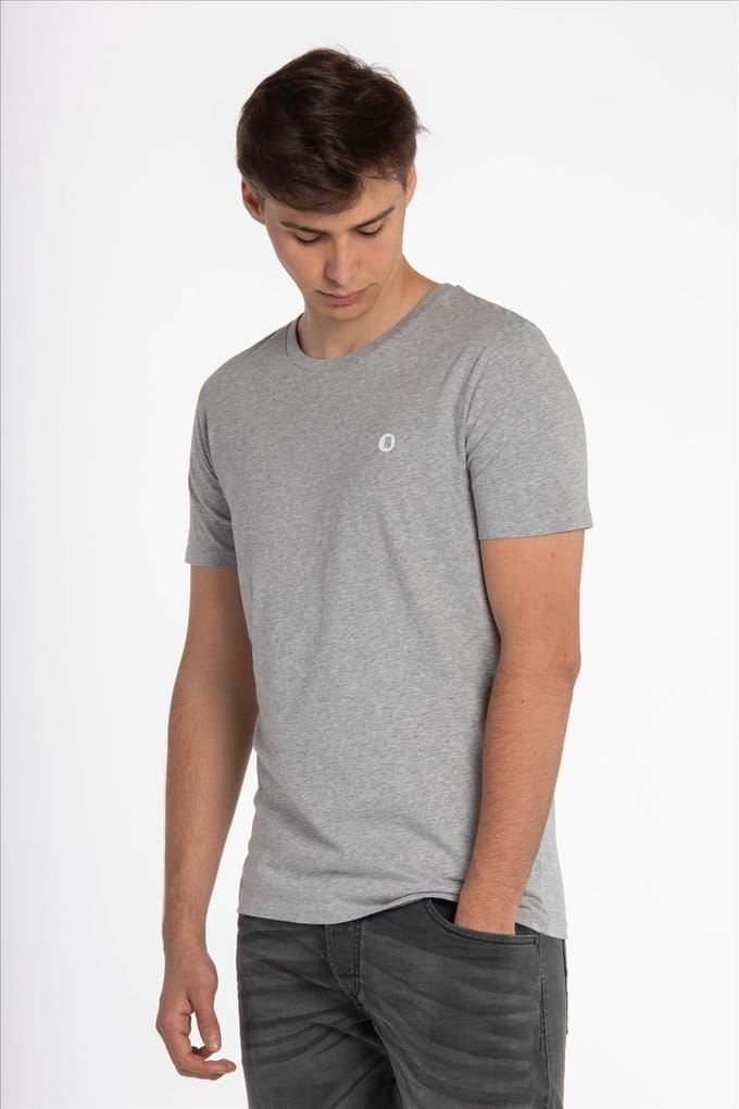 Brooklyn Lichtgrijze B Icon Logo T-shirt  - Maat M