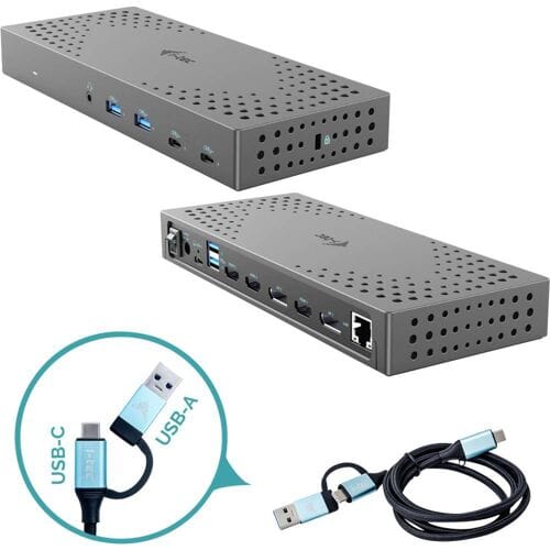 i-Tec - Universeel USB-C/Thunderbolt Docking Station - 3 x 4K Video uitgangen - 4 x USB-A (10Gbit/s) - 2 x USB-C (10Gbit/s) - Ethernet - Audio - 100W opladen