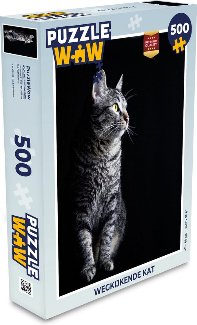 Puzzel Wegkijkende kat - Legpuzzel - Puzzel 500 stukjes
