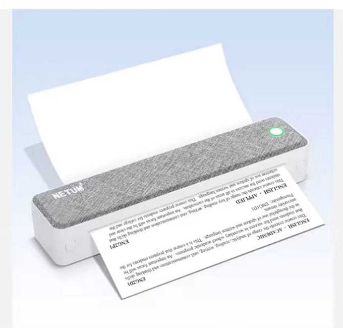 Molain Draagbare Printer Thermisch - Bluetooth - A4 - Inktloos - USB C - Oplaadbaar - 1500mAh - 203DPI - Grijs