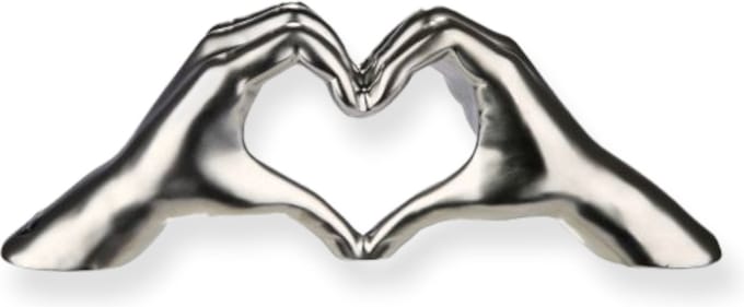 Gilde Handwerk - Heart Sign Hands - Beeld Sculptuur - zilver - Keramiek
