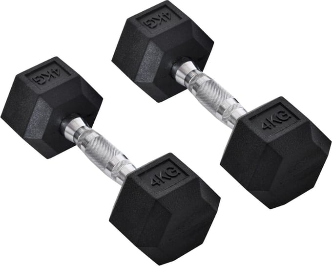Fitgoodz - Dumbbells - Hexa dumbbell - Set 2x 4 Kg - Hex Dumbbel - Krachttraining