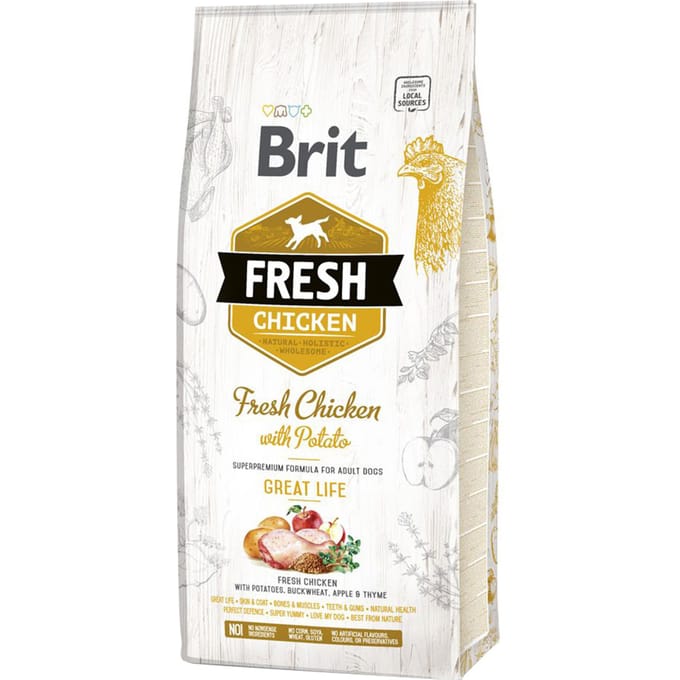 Brit Fresh Chicken & Potato Adult Great Life 12 kg - Hond