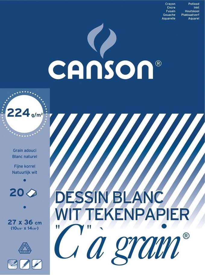 Canson Tekenblok C à grain 224 g/m² formaat 27 x 36 cm