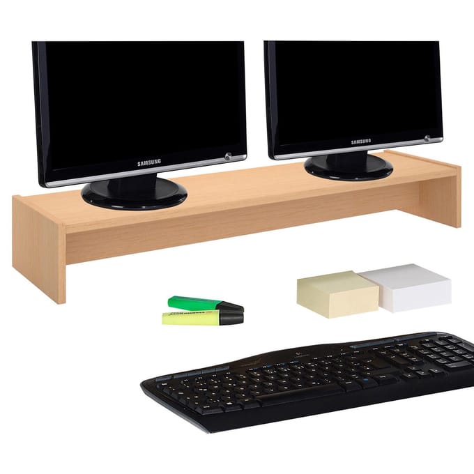 Monitorstandaard ZOOM 100 x 15 x 27 cm in beukenkleur