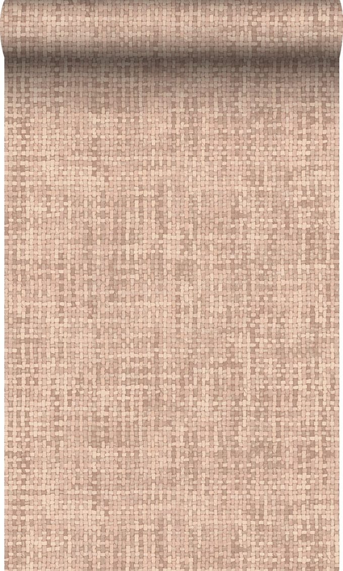 Origin Wallcoverings behang geweven linnenstructuur licht terracotta - 50 x 900 cm - 348053