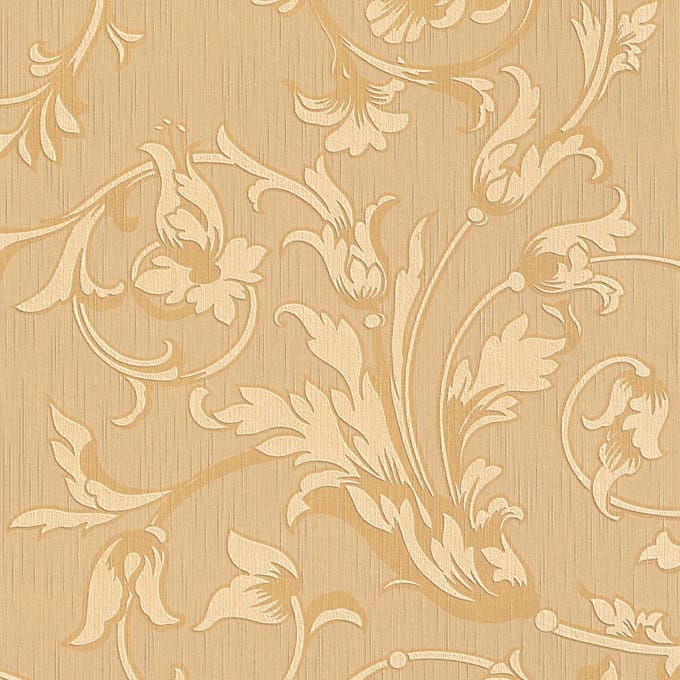 Textiel look behang Profhome 956333-GU textiel behang gestructureerd in textiel look mat oranje beige 5,33 m2