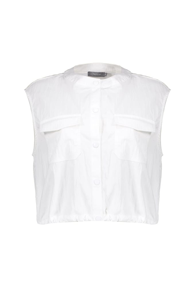 Geisha Gilet Drawstring White Maat: M | Gilets Outlet | Dames | Wit