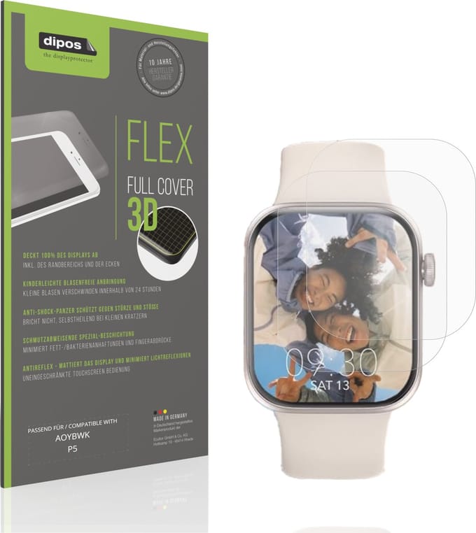 dipos FLEX – 2x Matte Screenprotector geschikt voor AOYBWK P5 | Volledige Schermbescherming | Case-Friendly
