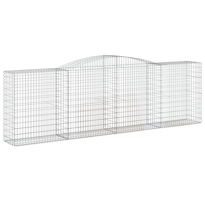 vidaXL - Schanskorf - gewelfd - 400x50x120/140 - cm - gegalvaniseerd - ijzer