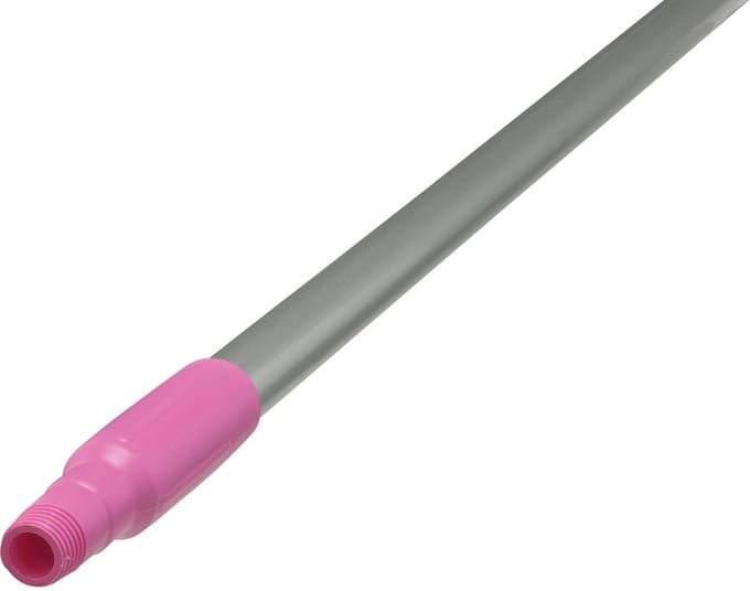 Steel voor Bezem - Handvat Stoffer - Schoonmaken Werkplek - Kleurgecodeerd Systeem - 150 cm - Roze
