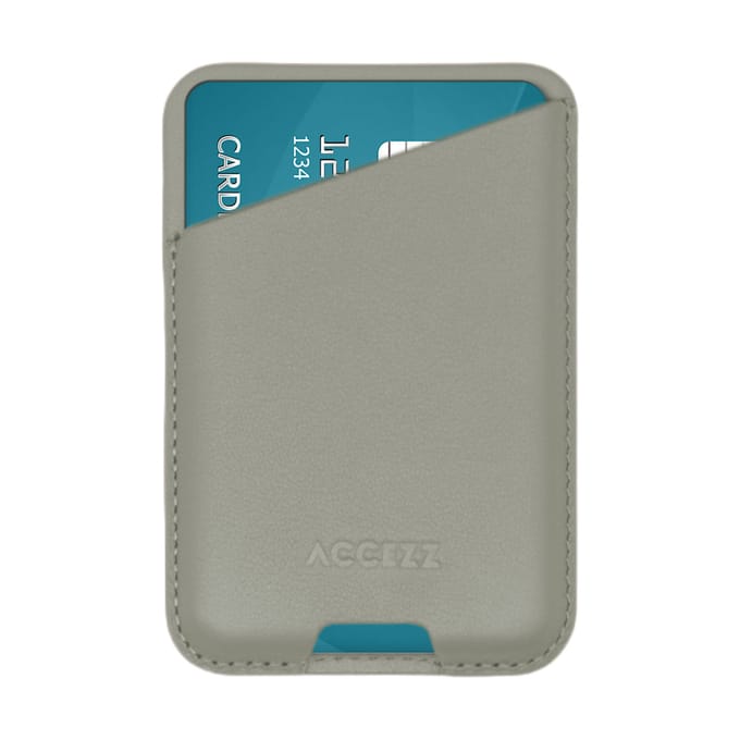 Accezz Leren Kaarthouder - Geschikt voor MagSafe en Qi2 - Light Grey