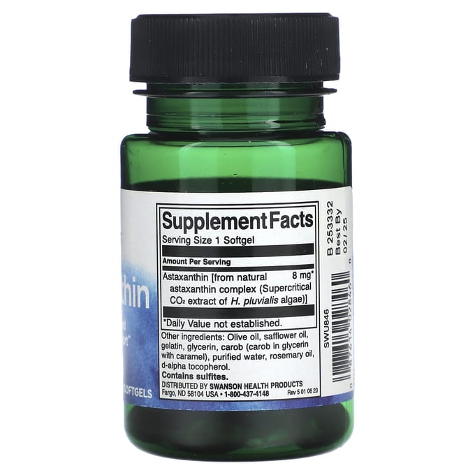 Astaxanthine, 8 mg, 30 zachte capsules