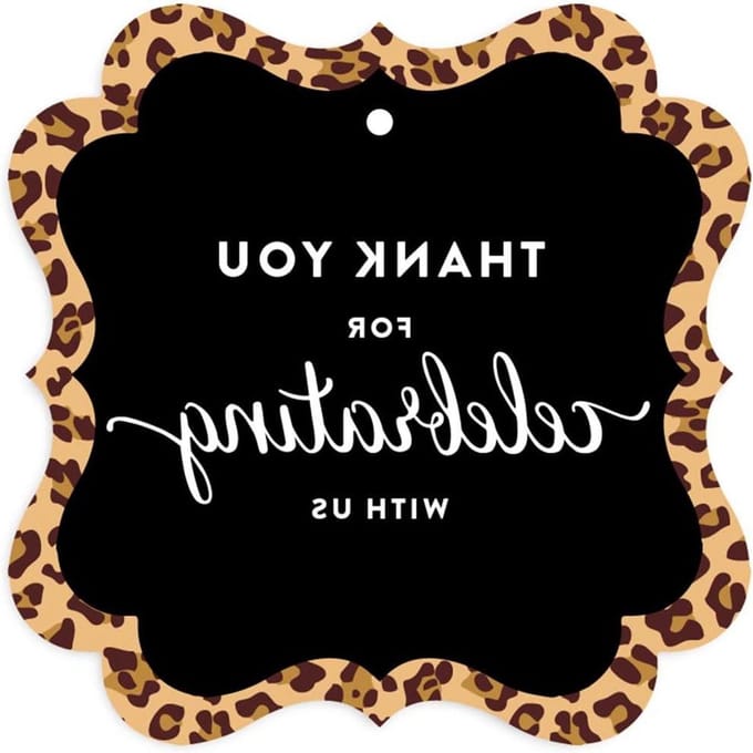 Verjaardagslabels - Cadeaulabels Feestartikelen - Geschenken Decoreren - Elegant Frame Ontwerp - 24 stuks - Luipaardprint