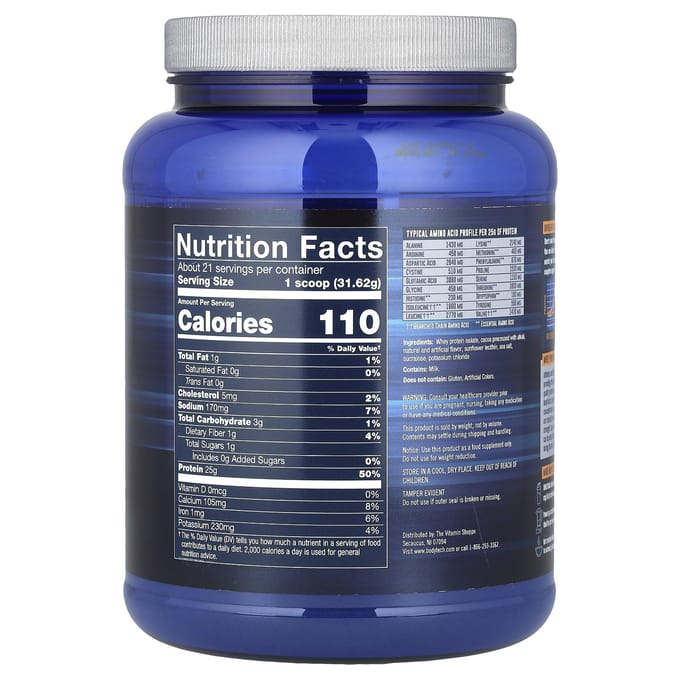 BodyTech, wei-eiwitisolaat, rijke chocolade, 1,5 lb (680 gr)