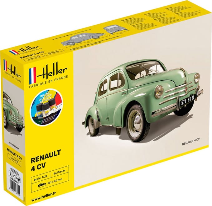 Heller Modelbouwpakket Auto - 56762 Renault 4 CV Car - Starter Kit Plastic - 1:24 - Modelbouw