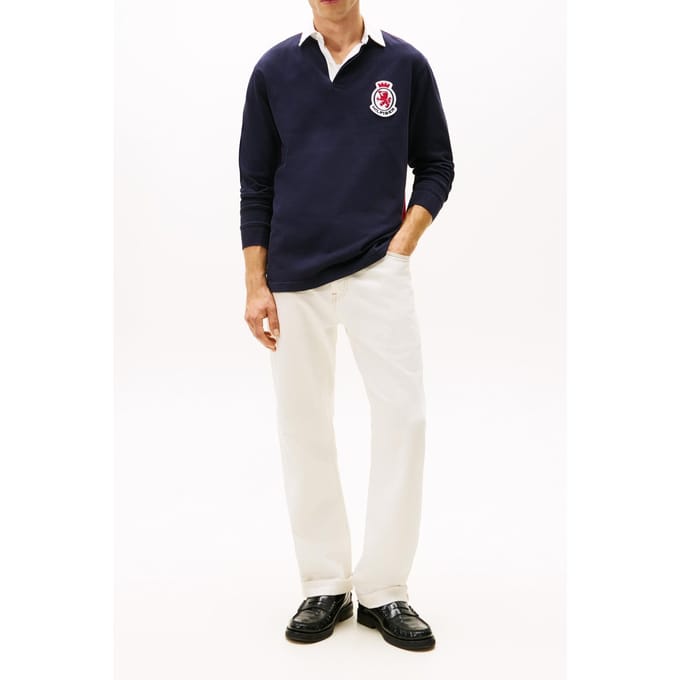 Tommy Hilfiger Ls Rwb Blocking Polo Desert Sky Maat: M | Poloshirts Outlet | Heren | Blauw
