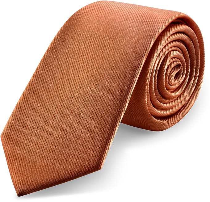 Cognackleurige Grosgrain Stropdas van 8 cm