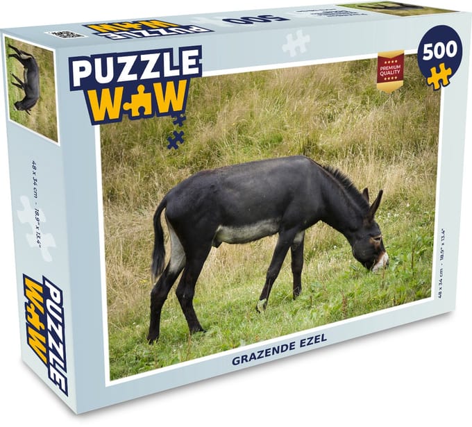 Puzzel Grazende ezel - Legpuzzel - Puzzel 500 stukjes