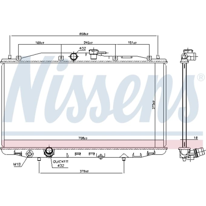 Radiator, motorkoeling NISSENS 68604