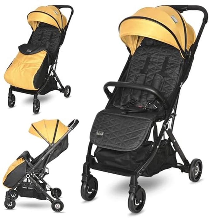 Compacte Inklapbare Kinderwagen - Lichtgewicht Buggy tot 15 kg, Perfect voor Vliegreizen, Geel