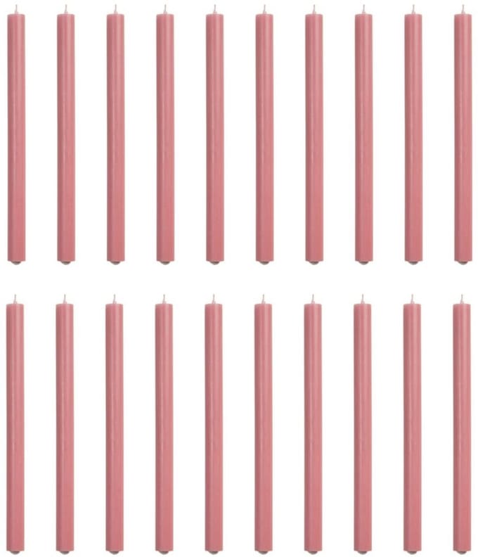 RUSTIK LYS DINERKAARS OUD ROZE 2,1 x 30 cm doos 20 stuks
