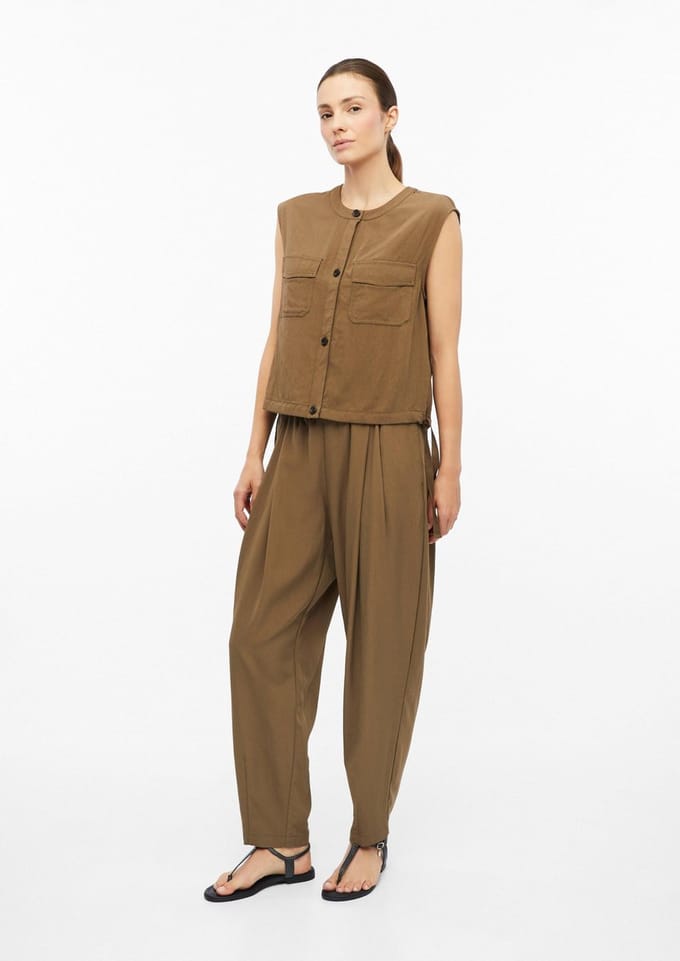 regular fit Smalle broek van viscosemix