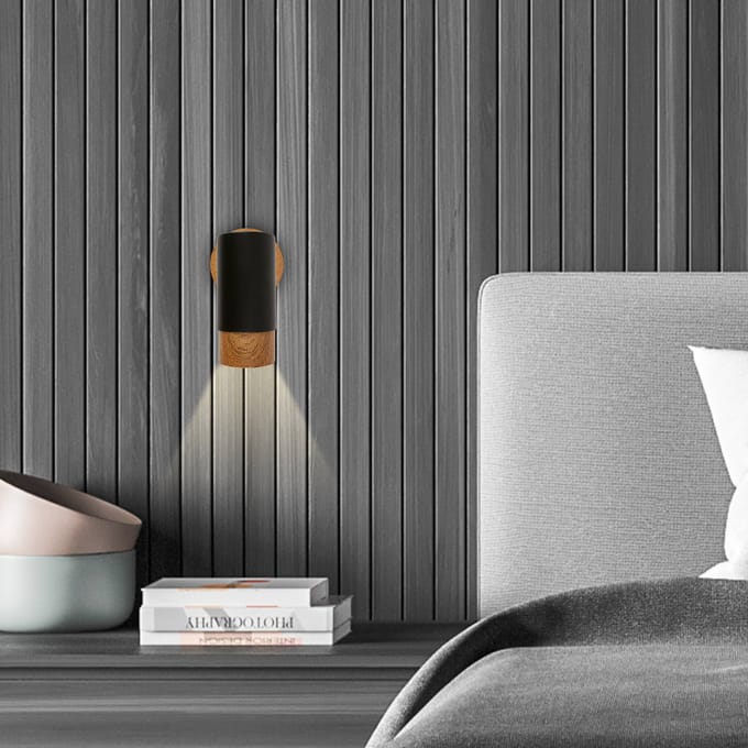 Briloner Wandspot Plek GU10 zwart/hout 1-lamp