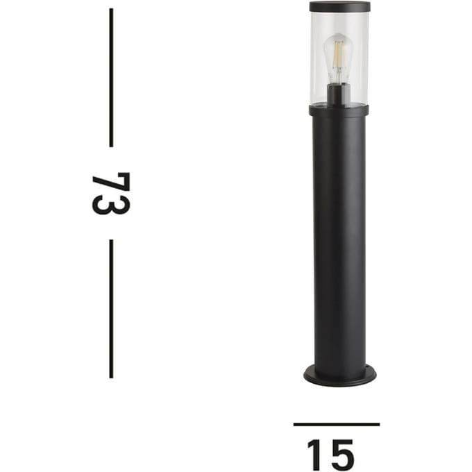 Searchlight Tuinpadverlichting, IP44, zwart, hoogte 73 cm, metaal