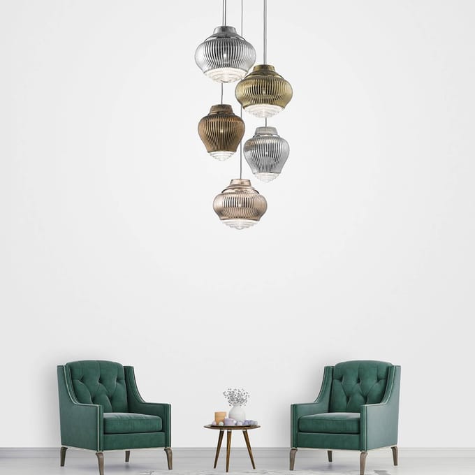 AILATI Bonnie hanglamp 130 cm roségoud metallic