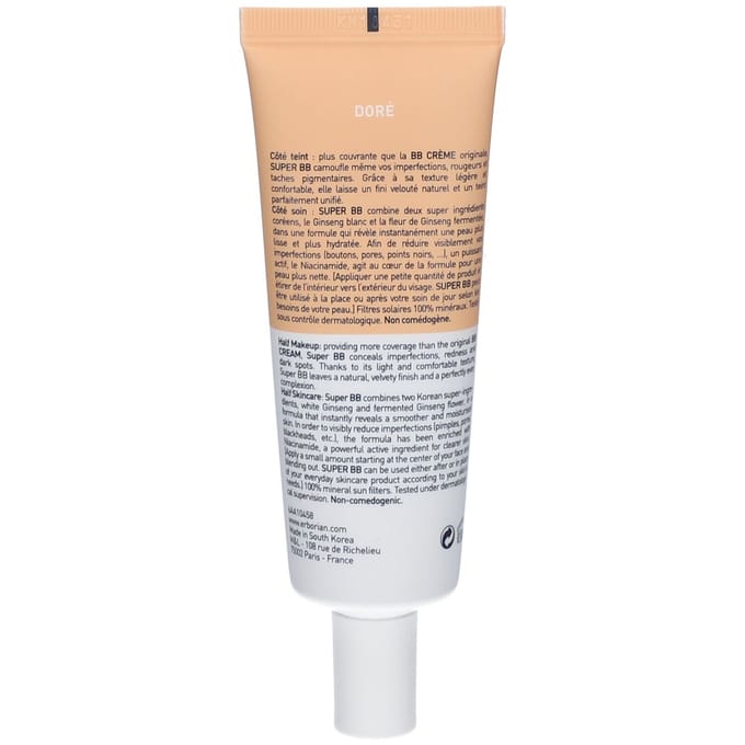 Fond de teint - Erborian - Super BB au Ginseng Doré - 40 ml - Anti imperfections - SPF 20 goud
