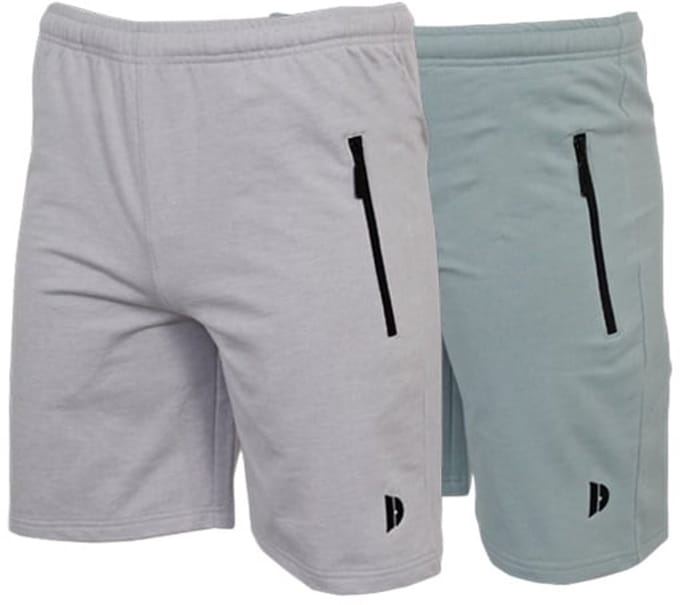 2-Pack Donnay - Joggingshort (Nick) - Sportshort - Heren - Light grey/Granite green (806) - maat S