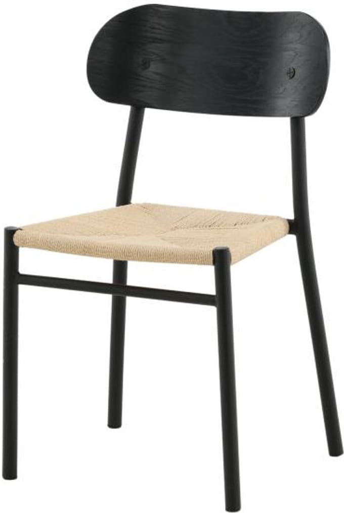 Svea - Weber eetkamerstoel - rattan - naturel/zwart