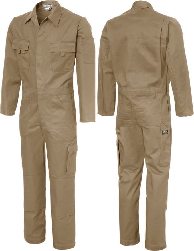 KLM - Standaard Overall BASEL - katoen 100% - 320gr/m2 - Khaki/kaki maat 50 (M)